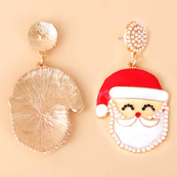 Rhinestone Alloy Santa Earrings - 1985 the VAULT Boutique