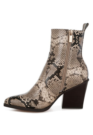 Cornus Snake Print Ankle Boots - 1985 the VAULT Boutique