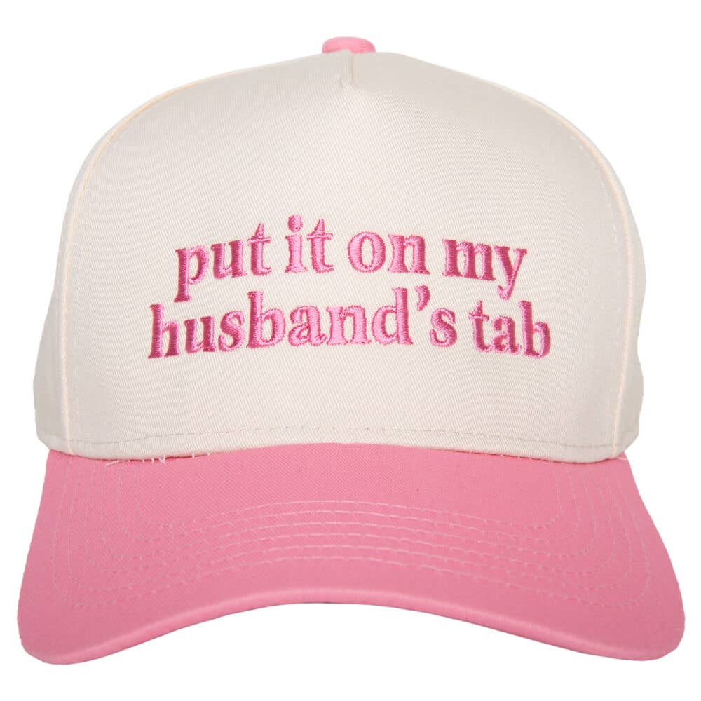 Put It On My Husband's Tab Mother's Day Two-Toned Vintage Hat