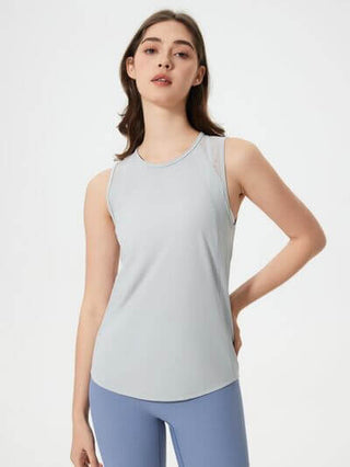 Millennia Cutout Back Round Neck Active Tank - 1985 the VAULT Boutique