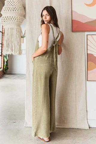 Mittoshop Textured Wide Leg Overalls - 1985 the VAULT Boutique