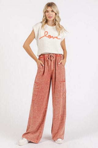 Mittoshop Mineral Wash Drawstring Elastic Waist Pants - 1985 the VAULT Boutique