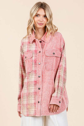 Mittoshop Plaid Button Down Drop Shoulder Jacket - 1985 the VAULT Boutique