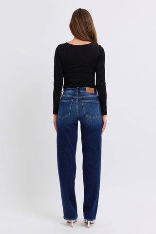 Judy Blue Full Size Raw Hem Straight Leg Jeans - 1985 the VAULT Boutique