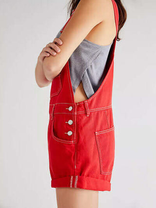 Wide Strap Square Neck Denim Overalls - 1985 the VAULT Boutique