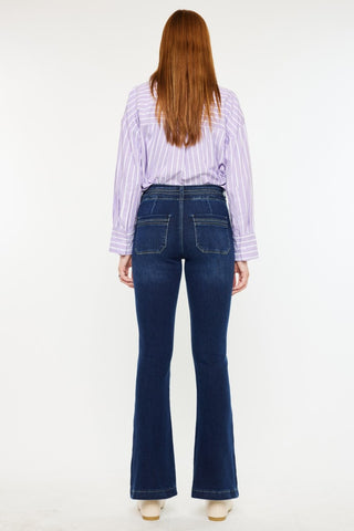 Kancan High Rise Double Waistband Flare Jeans - 1985 the VAULT Boutique