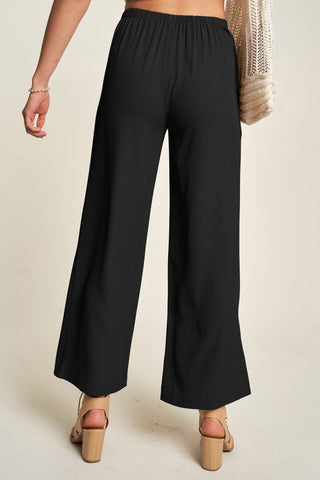 Davi & Dani Wide Leg Mid-Rise Pants - 1985 the VAULT Boutique