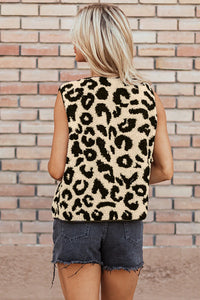 Leopard Button Up Vest Coat - 1985 the VAULT Boutique