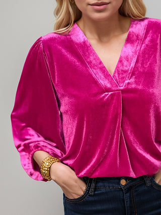 V-Neck Three-Quarter Sleeve Blouse - 1985 the VAULT Boutique