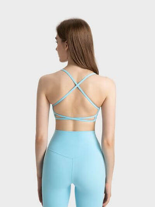 Millennia Crisscross Back Scoop Neck Active Cami with Detachable Chest Pads - 1985 the VAULT Boutique