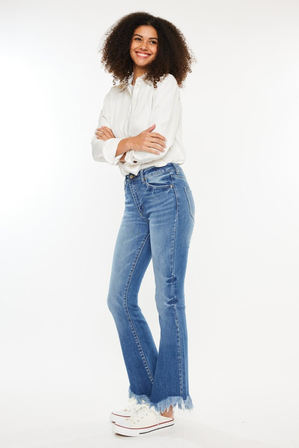 Kancan High Rise Frayed Hem Jeans - 1985 the VAULT Boutique