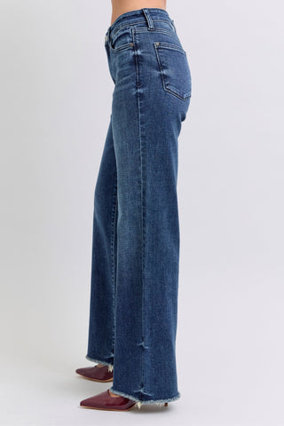 Judy Blue Full Size Raw Hem Mid Rise Jeans - 1985 the VAULT Boutique