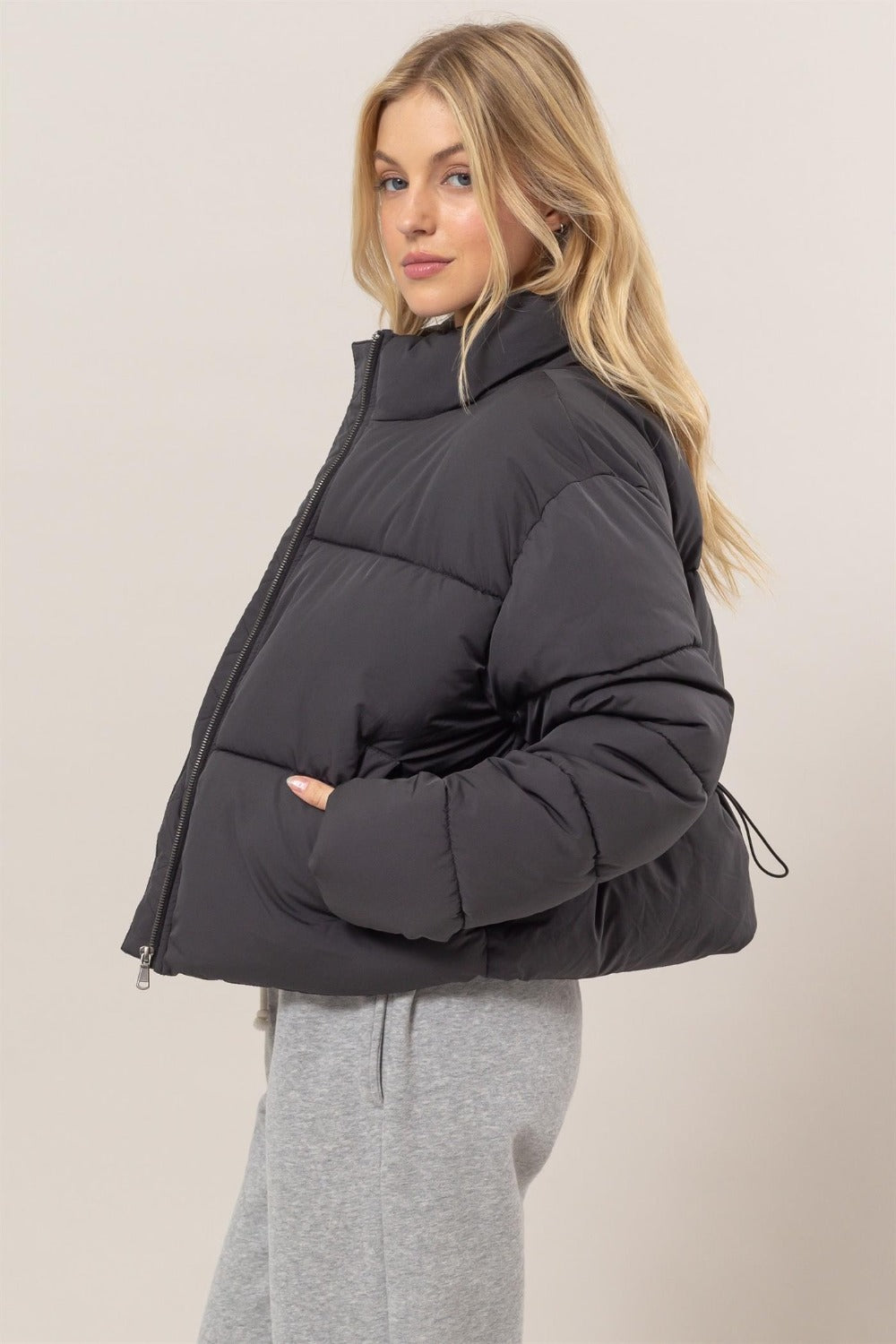 HYFVE Quilted Back Drawstring Puffer Jacket - 1985 the VAULT Boutique