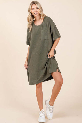 Mittoshop Urban Rib Knit Short Sleeve Tee Dress - 1985 the VAULT Boutique