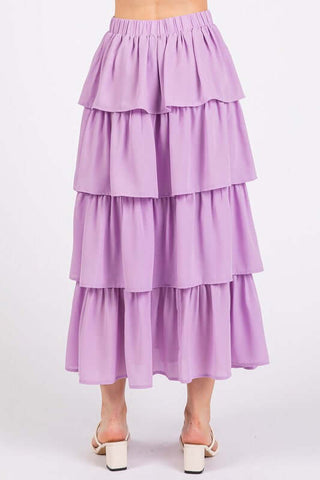 Mittoshop Chiffon Ruffle Layer Elastic Waist Midi Skirt - 1985 the VAULT Boutique