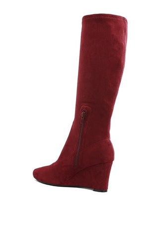 Tulsha Microfiber Wedge Heel Boots - 1985 the VAULT Boutique