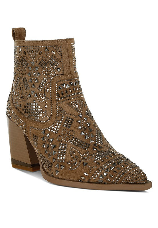 Omishi Stud Embellished Ankle Boots - 1985 the VAULT Boutique