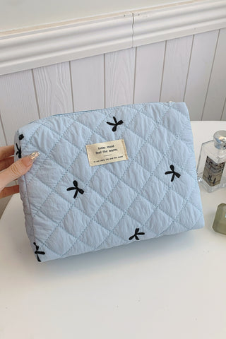 Bow Embroidered Quilted Storage Bag - 1985 the VAULT Boutique