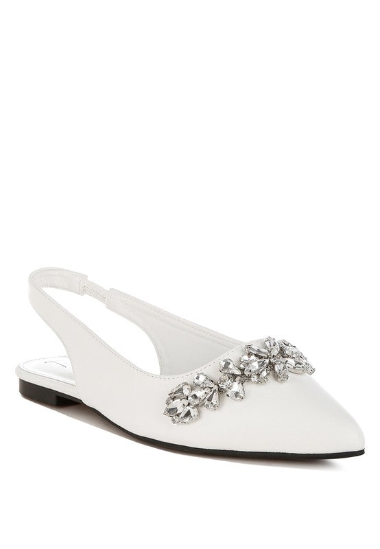 Adhara Diamante Embellished Flat Sandals - 1985 the VAULT Boutique