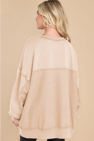 Exposed Seam Long Sleeve Sweatshirt - 1985 the VAULT Boutique