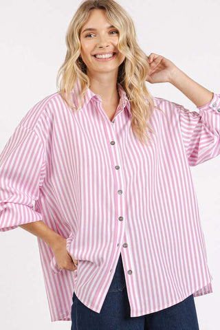 Mittoshop Button Down Striped Long Sleeve Shirt - 1985 the VAULT Boutique