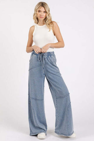 Mittoshop Asymmetric Seam Mineral Wash Elastic Waist Pants - 1985 the VAULT Boutique