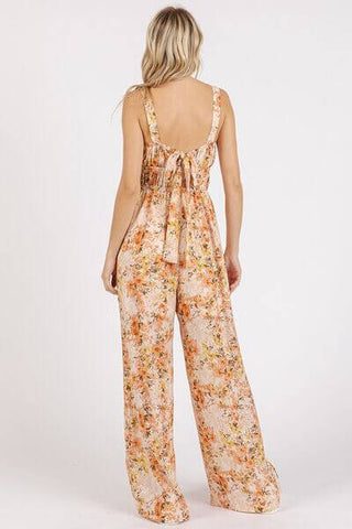 Mittoshop Flower Print Gathered Bust Sleeveless Jumpsuit - 1985 the VAULT Boutique