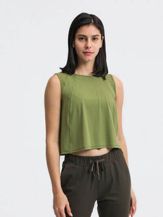 Millennia Round Neck Cropped Active Tank - 1985 the VAULT Boutique