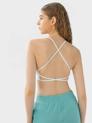 Millennia Crisscross Back Scoop Neck Active Cami with Detachable Chest Pads - 1985 the VAULT Boutique