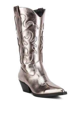 Cowby Metallic Faux Leather Cowboy Boots - 1985 the VAULT Boutique