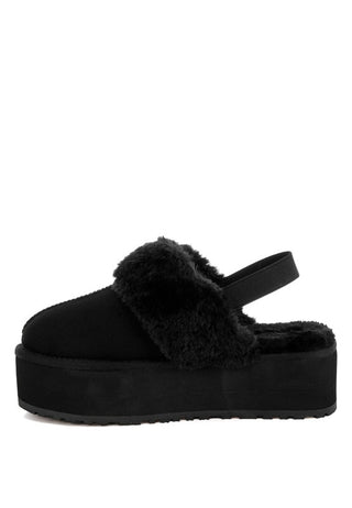 Kutchu Faux Fur Trim Platform Classic Slingback - 1985 the VAULT Boutique