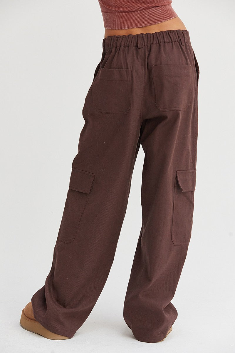 HYFVE Elastic Waist Wide-Leg Cargo Pants - 1985 the VAULT Boutique