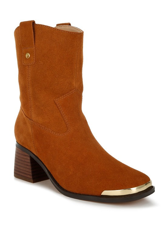 Emberly Suede Square Toe Ankle Boots - 1985 the VAULT Boutique