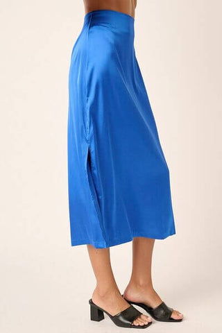 Mittoshop Side Slit Satin Midi Skirt - 1985 the VAULT Boutique