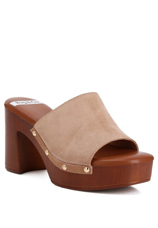 Cartera Suede High Block Heel Mules - 1985 the VAULT Boutique