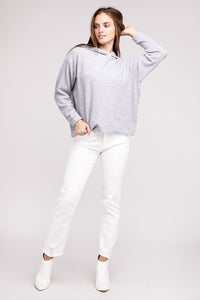 Hooded Brushed Melange Hacci Sweater - 1985 the VAULT Boutique