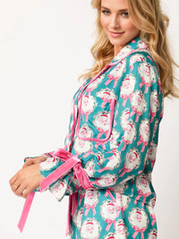 Tied Printed Collared Neck Long Sleeve Top and Shorts Set - 1985 the VAULT Boutique