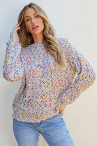 Round Neck Long Sleeve Sweater - 1985 the VAULT Boutique