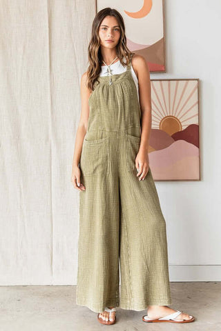 Mittoshop Textured Wide Leg Overalls - 1985 the VAULT Boutique