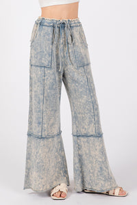 SAGE + FIG Mineral Washed Terry Wide Leg Pants - 1985 the VAULT Boutique