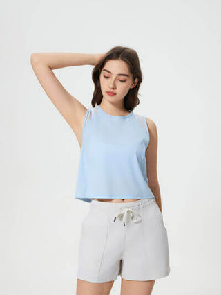 Millennia Round Neck Cropped Active Tank - 1985 the VAULT Boutique