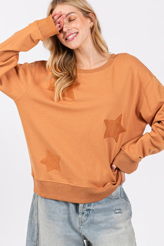 SAGE + FIG Star Patch Long Sleeve Sweatshirt - 1985 the VAULT Boutique