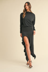 Mable Backless Asymmetric Ruffle Hem Dress - 1985 the VAULT Boutique