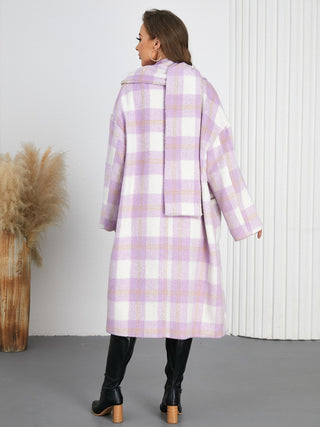 Plaid Button Up Long Sleeve Coat - 1985 the VAULT Boutique