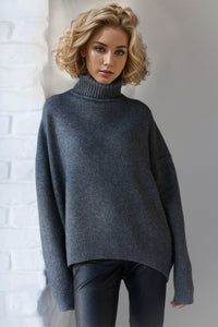 Basic Bae Turtleneck Dropped Shoulder Long Sleeve Sweater - 1985 the VAULT Boutique