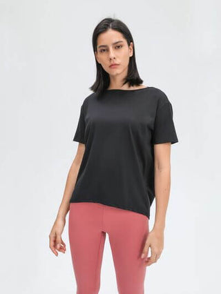 Millennia Round Neck Short Sleeve Active T-Shirt - 1985 the VAULT Boutique