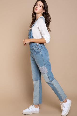 POL Front Chest Zipper Slim Leg Denim Overalls - 1985 the VAULT Boutique