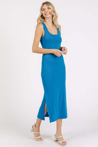 Mittoshop Side Slit Wide Strap Midi Tank Dress - 1985 the VAULT Boutique