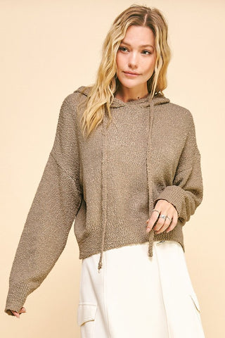 Davi & Dani Drop Shoulder Long Sleeve Hooded Sweater - 1985 the VAULT Boutique