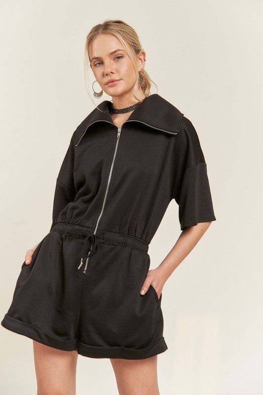 TERRY ZIP FRONT ROMPER - 1985 the VAULT Boutique